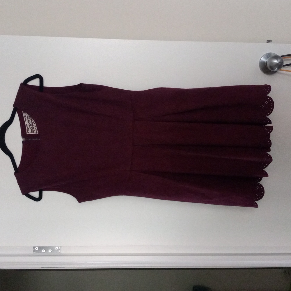 Burgundy Suede Pink Martini Dress Size M